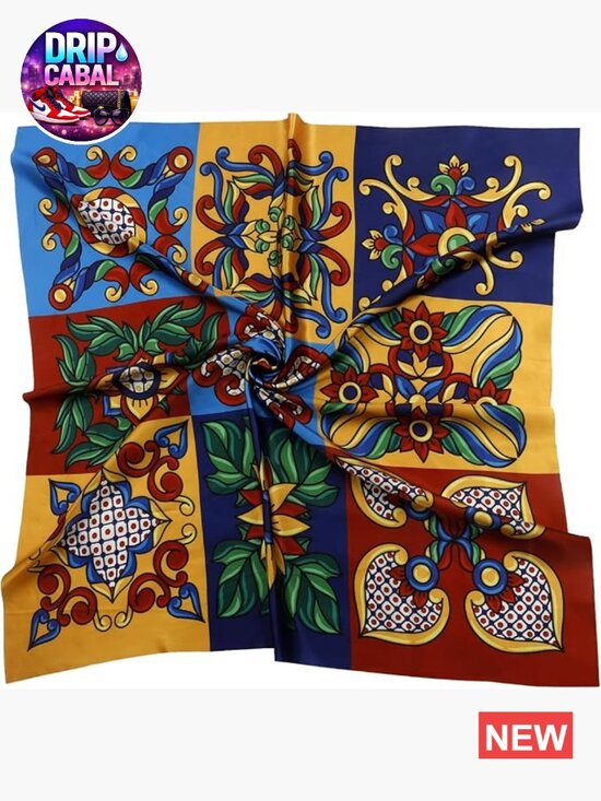 Accessories - Polyester Satin Head Scarf Square Bandana Hair Wrapping Fashion Accessory